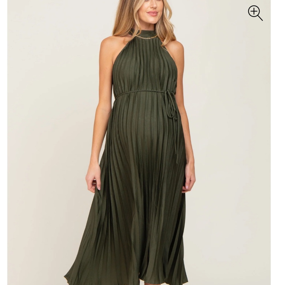 Elegant Olive Green Halter Dress
Maternity dress